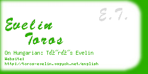 evelin toros business card